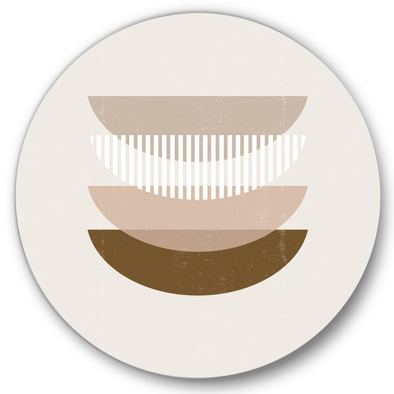 Designart - Abstract Sun Moon Geometric Print III - Modern Metal Circle Wall Art